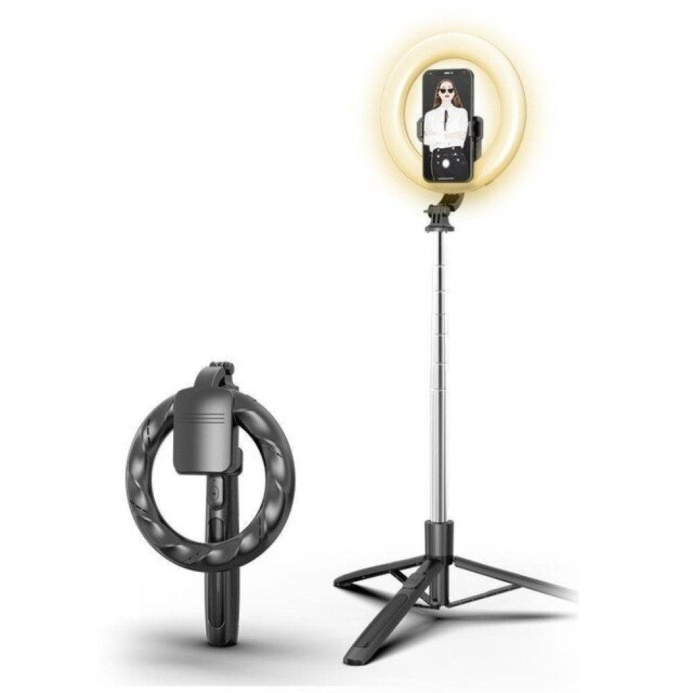 USAMS US-ZB241 Portable Live Show LED Ring Light Selfie Stick With Tripod Black MOQ:10 (ZB241ZJ01)