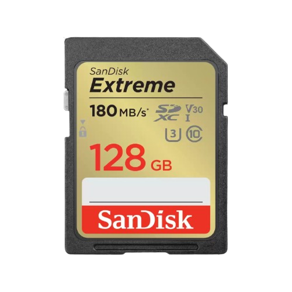 SanDisk 128GB Extreme SDXC UHS-I-U3 Class 10 V30 Memory Card, Speed Up to 180MB